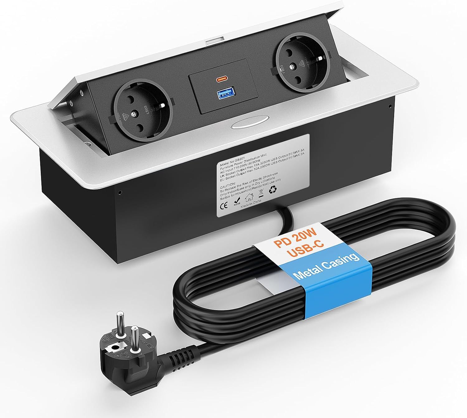 ORNO AE-1303/B Multiprise Electrique Idéal Pour Cuisine Bureau Et