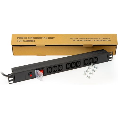 Lk10052 Power Strip, 9 Female Sockets Iec C13, For 19 Inch Rack