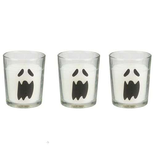 Lot de 3 bougies parfumées Vanille HALLOWEEN Ghost