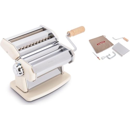 Hamiltion-Ipasta Ligne Classique. Machine À Pâtes. 100% Fabriqué En Italie. Machine À Pâtes Fraîches En Acier. Laminoir Manuel Avec Manivelle. Crée Lasagnes, Tagliolini, Fettuccine. Crème.