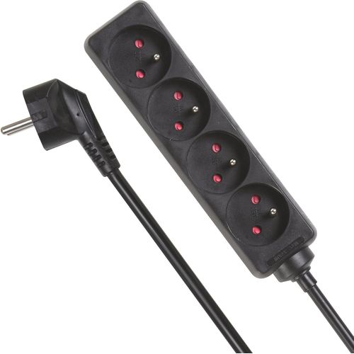 ChenQuanSarl-Multipr 4 Pr s, Bloc Multipr Parafoudre, 4 Pr s Électrique França Type E M À La Terre França , Câble De 1.5, 3G1.5, U Intérieur, Noir