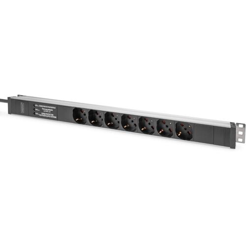 Multiprise - 7 Prises - Montage Vertical En Armoire Réseau Ou Serveur - Version Italienne - 250Vac - 50/60Hz - 16A - 4000W - Avec Protection Contre Les Surtensions
