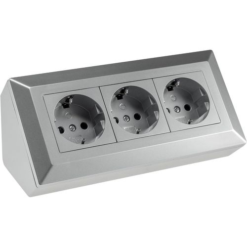 Cmjaagur-Bloc Multipr D'angle À 3 Pr S Avec Contact De Protection ¿ Montage Et Encastrement Multipr Pour Cuisine, Bureau, Atelier, Gris Argenté[M1399]