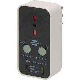 Minuterie Prise Électrique , Prise Temporisée Pour Optimiser La Consommation D'Énergie, Multiprise Programmable Avec 1 Prise Usb-C Et 1 Prise Usb-A, Ip20