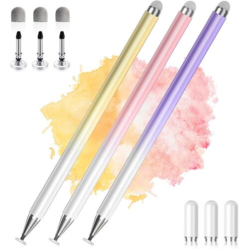 Stylet Pour Tablettes Tactiles Et Smartphones, Stylo Pour Samsung/Xiaomi/Lenovo/Iphone/Tablette Tactile, Compatible Avec Ipad Pro/Mini/Air - 3 Pack, Haute Précision Et Sensibilité