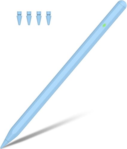 Stylet pour iPad (2018-2024) avec 15 Mins Charge Rapide et Palm Rejection et Sensibilité à l'inclinaison, pour iPad Pro 13''/12,9''/11'', iPad 10/9/8/7/6, iPad Mini 6/5, iPad Air 5/4/3/M2 (Blau)