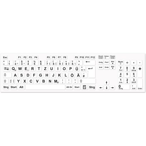 Autocollant pour clavier allemand I Autocollant pour clavier blanc avec lettres noires I 8 x 8 mm I pour PC et ordinateur portable - Remplacement parfait pour tout clavier I hin183