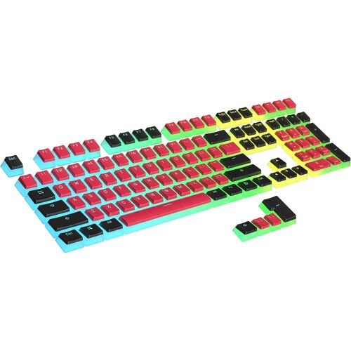 Set De Touches Pudding En Pbt | 112 Touches Double Shot Translucides Pour Claviers Ansi Us & Iso | Profil Oem Pour Claviers Gaming Rgb (Rouge & Noir)
