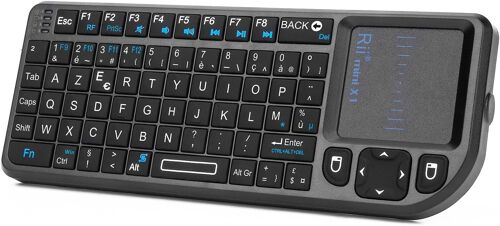 Mini Clavier K01X1 sans Fil(AZERTY) 2,4 Ghz avec Touchpad pour PC, Pad, Xbox 360, PS3, TV Box Google Android, HTPC, IPTV. ¿