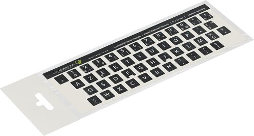 KAL-® 11X13 Mm - Autocollants Français Azerty - Pour Claviers Pc Et Ordinateur Portable - Avec Stratifié Mat Résistant Aux Rayures | French Keyboard Stickers | Couleur : Noir