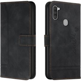 Kal-Coque Pour Samsung Galaxy A11 / M11, Etui Portefeuille Samsung A11 / M11, Protection Etui À Rabat Housse En Cuir Pu Avec Antichoc Tpu [Fermoir Magnétique] Pour Samsung A11 / M11 (Noir)