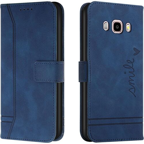 SJZG-Coque Pour Samsung Galaxy J5 2016 /J510, Etui Portefeuille Samsung J5 2016 /J510, Protection Etui À Rabat Housse En Cuir Pu Avec Antichoc Tpu [Magnétique] Pour Samsung J5 2016 /J510 (Bleu)