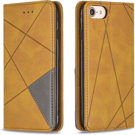 Sjzg-Coque Pour Iphone Se 2020/Iphone 8/7 (4,7 Pouces), Housse Portefeuille En Cuir Etui Avec Tpu Silicone Bumper Magnétique Flip Case, Porte Cartes Avec Fonction Support Cover (Jaune)