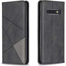 Tianyi-Coque Pour Samsung Galaxy S10 Plus, Housse Portefeuille En Cuir Etui De Protection Avec Slim Tpu Silicone Bumper Magnétique Flip Case, Porte Cartes Avec Fonction Support Cover (Noir)