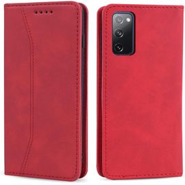Kalanka-Coque Pour Samsung Galaxy S20 Fe, Pu Cuir Portefeuille Housse Magnétique Flip Pochette Étui À Rabat Case Avec Antichoc Tpu Housse [Emplacements Cartes] [Fonction Support] (Rouge)