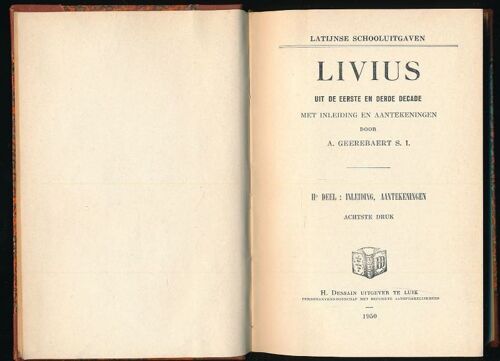 Livius Uit De Eerste En Derde Decade Met Inleiding En Aantekeningen