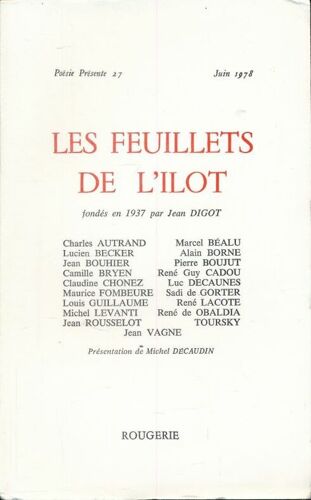 Les Feuillets De L'ilot Fondés En 1937 Par Jean Digot