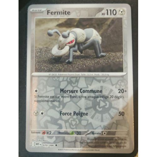 Pokemon Fermite 025 / 086 Reverse N&B 10.5