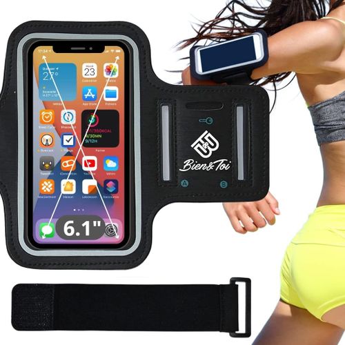 Mdy-Brassard Smartphone Taille L/Iphone 13 Mini/ 12mini /11 Pro/Se/X/Xs/6/6s/7/8 Samsung S9/S10/A40/A5/A3 Étui De Sport Pour Téléphone Portable Jusqu'à 6.1" Avec Sangle D'extension