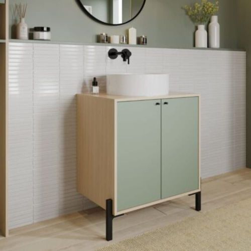 Meuble sous Lavabo - Salle de Bain - 69 x 78 x 50 cm - 2 Portes