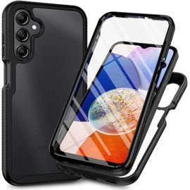 CAUC-Coque pour Samsung Galaxy A05s, Coque Antichoc à 360 Degrés avec Protecteur D'écran Intégré, [Full Body Protection Case] Intégrale Étui Housse Transparent - Le Noir