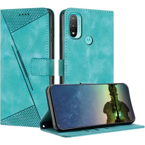 KAL-Etui Coque Pour Motorola Moto E20 / E30 / E40, Coque De Telephone En Cuir De Première Qualité [Pochette De Portefeuille] Porte Carte Compatible Avec Coque Moto E20/E30/E40 - Bleu Clair