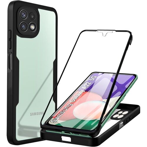 KAL-Coque Compatible Avec Samsung A22 5G Antichoc Housse Pour Galaxy A22 Coque Avec Protège-Écran 360 Full Body Protection Etui Robuste Double Face Transparent Tpu Case Coque Pour Samsung Galaxy A22,