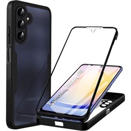 CAUC-Coque Compatible avec Samsung A25 5G Antichoc Housse pour Galaxy A25 Coque avec Protège-écran 360 Full Body Protection Etui Robuste Double Face Transparent TPU Case Coque pour Samsung Galaxy A25