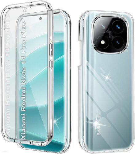 CAUC-Cover per Redmi Note 14 Pro Plus Antiurto Custodia 360 Gradi con Protezione dello Schermo Integrata Trasparente Full Body Protettivo Case Armor Bumper Cover per Redmi Note 14 Pro Plus/PRO+ 5G, C