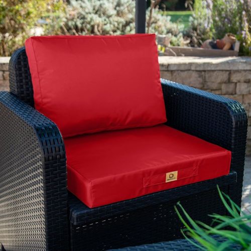 Coussins Pour Salon De Jardin Déhoussable 50x60cm Rouge