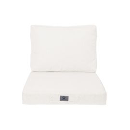 Coussins Pour Fauteuil Effet Lin Déhoussable 50x50cm Blanc Cassé