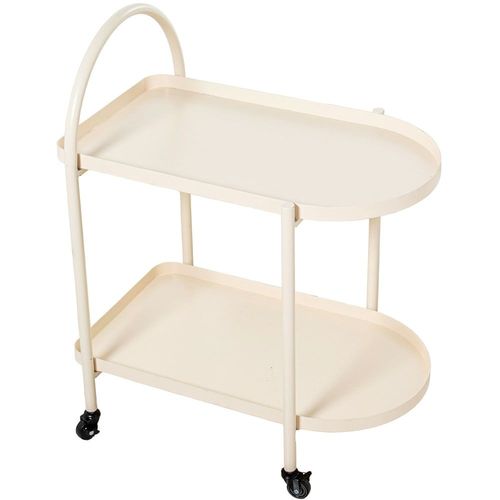 Table Roulante Desserte Cuisine En Métal Blanc 60x40x74cm
