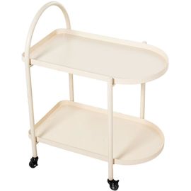 Table Roulante Desserte Cuisine En Métal Blanc 60x40x74cm