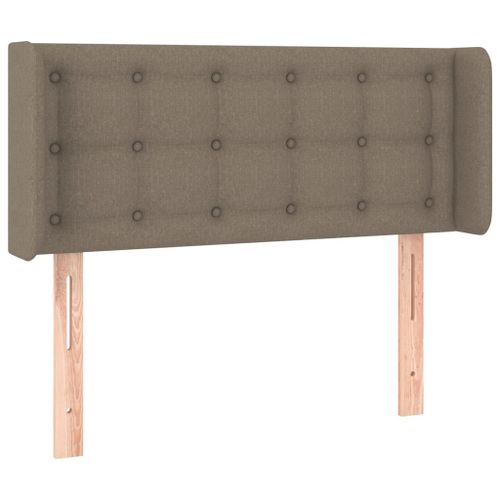 vidaXL Tête de lit avec oreilles Taupe 93x16x78/88 cm Tissu