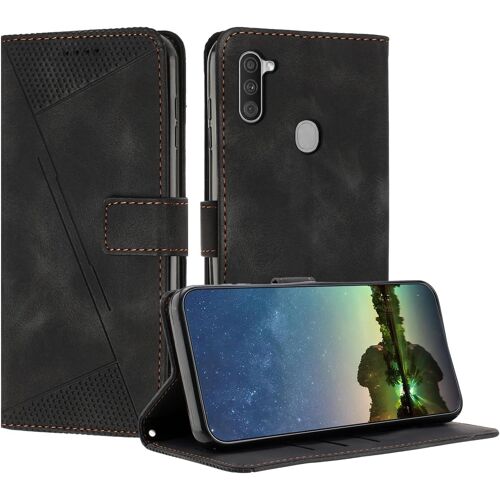KAL-Etui Coque Pour Samsung Galaxy A11 / M11, Coque De Telephone En Cuir De Première Qualité [Pochette De Portefeuille] Porte Carte Magnétique Compatible Avec Coque Samsung A11/M11 - Noir