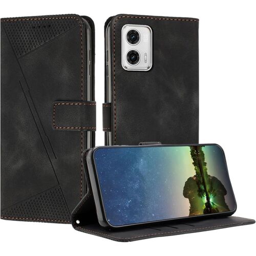 KAL-Etui Coque Pour Motorola Moto G 5G 2023, Coque De Telephone En Cuir De Première Qualité [Pochette De Portefeuille] Porte Carte Magnétique Compatible Avec Coque Moto G 5G 2023 - Noir