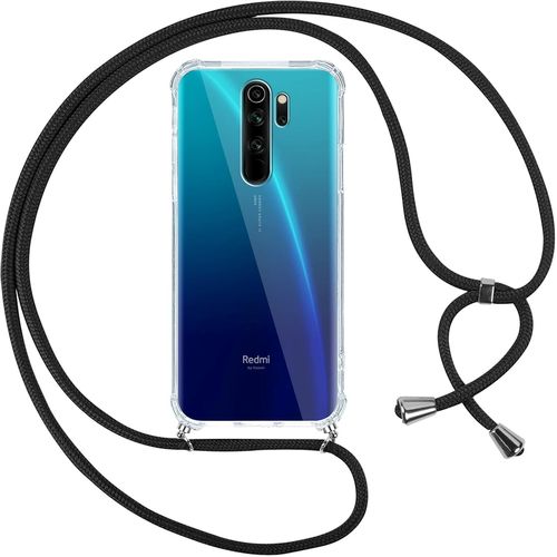 Kal-Coque Pour Xiaomi Redmi Note 8 Pro 6.53"" Avec Cordon De Collier, Avec Réglable Lanyard Housse Transparente Silicone Anti-Chute Etui Compatible Avec Redmi Note 8 Pro, Ètuis À Bandoulière,Noir