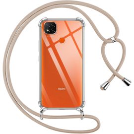 Kal-Coque Pour Xiaomi Redmi 9c/Redmi 9c Nfc Avec Cordon, Transparente Silicone Housse Avec Réglable De Collier Anti-Chute Etui Pour Redmi 9c, Ètuis À Bandoulière 6.53"", Kaki