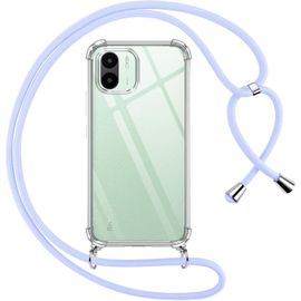 Kal-Coque Pour Xiaomi Redmi A1/Redmi A2 Avec Cordon, Transparente Silicone Housse Avec Réglable De Collier Anti-Chute Etui Pour Redmi A2/A1 6.52"", Ètuis À Bandoulière, Violet