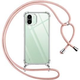 Coque Pour Xiaomi Redmi A1/Redmi A2 Avec Cordon, Transparente Silicone Housse Avec Réglable De Collier Anti-Chute Etui Pour Redmi A2/A1, Ètuis À Bandoulière 6.52"", Rose[Pop943236]