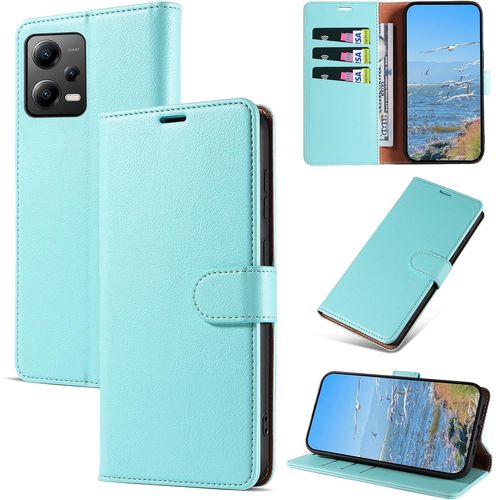 Kal-Coque Pour Xiaomi Redmi Note 12 Pro 5g, Antichoc Magnetique Étui À Rabat Avec Porte Cartes, Portefeuille Housse En Cuir Pu Pour Redmi Note 12 Pro 5g, Vert