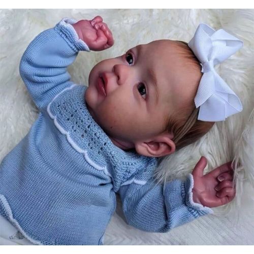 Poupée Reborn Garçon Bébé Brun Réaliste Nouveau-né Baby Doll 50cm