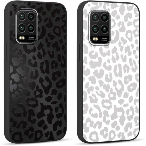 2 Pièces Coque Pour Xiaomi Mi 10 Lite 5g 6,57"" Motif De Lmprimé Léopard Étui, Noir Aesthetic Design Housse De Téléphone Tpu Silicone Souple Antichoc Protection Case Cover Pour Xiaomi Mi 10 Lite