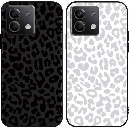 KAL-2 Pièces Coque Pour Xiaomi Redmi Note 13 5G Étui 6,67"", Motif De Lmprimé Léopard, Noir Aesthetic Design Housse De Téléphone, Silicone Antichoc Protection Case Cover Pour Xiaomi Redmi Note 13