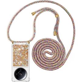 Coque Collier Xiaomi 12 Ultra/12s Ultra - Étui Tpu Antichoc Avec Paillettes Sables Mouvants, Lanière Cordon Réglable Tour De Cou