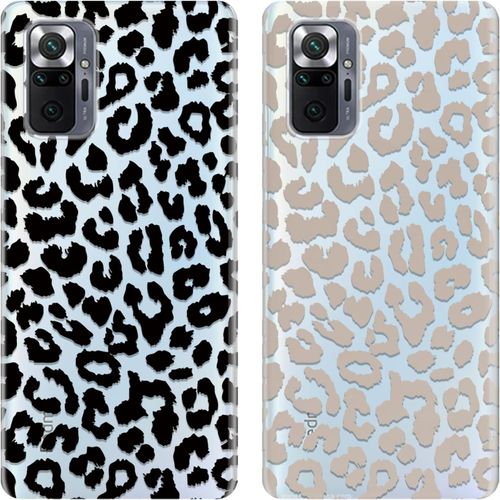 KAL-2 Pièces Coque Pour Xiaomi Redmi Note 10 / Note 10S 4G 6,43"", Transparente Silicone Étui Avec Motif Léopard Pour Filles, Antichoc Anti-Rayures Protection Housse Case Pour Xiaomi Redmi Note 10