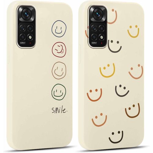2 Pièces Coque Pour Xiaomi Redmi Note 11 / 11s 4g 6,43"",Ultra Fine Souple Silicone Tpu Avec Motif Souriant Face Design Étui,Antichoc Anti-Rayures Protection Housse Pour Xiaomi Redmi Note 11s 4g
