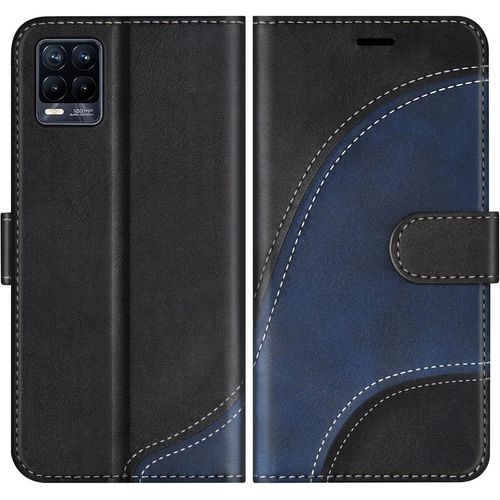 CAUC-Coque pour Oppo Realme 8 4G / Oppo Realme 8 Pro, Portefeuille Etui en Cuir PU, Magnétique Protection Housse Coque pour Oppo Realme 8 4G / Oppo Realme 8 Pro, Noir