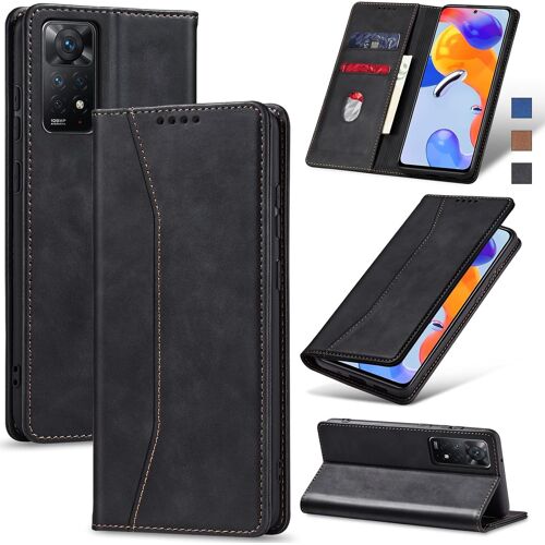 KAL-Coque Pour Xiaomi Redmi Note 11 Pro 5G/4G, Antichoc Tpu Housse Etui Redmi Note 11 Pro 5G/4G Coque Cuir Pu Portefeuille [Magnétique] [Porte Cartes] Flip Coque Pour Note 11 Pro