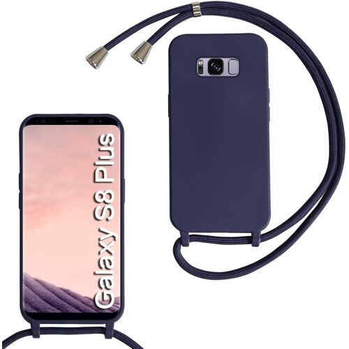 KAL-Coque Pour Samsung Galaxy S8 Plus Avec Cordon De Collier, Coque Avec Cordon Étui Silicone Tpu Housse, Collier Réglabletéléphone Portable Lanyard Case Samsung Galaxy S8 Plus, Bleu